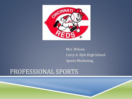 PROFESSIONAL SPORTS Mrs. Wilson Larry A. Ryle High School Sports Marketing.