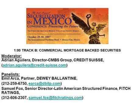 1:00 TRACK B: COMMERCIAL MORTGAGE BACKED SECURITIES