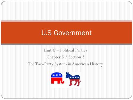 U.S Government Unit C – Political Parties Chapter 5 / Section 3