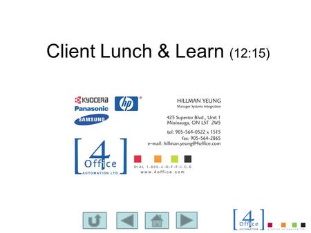 Client Lunch & Learn (12:15). Association for Information & Image Management Nov. 2010 Research Scanner Utilization.