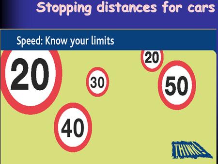 Stopping distances for cars