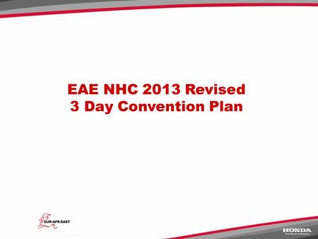 EAE NHC 2013 Revised 3 Day Convention Plan