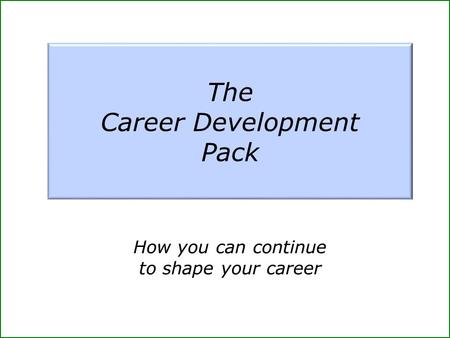 As many people know, the world of work has changed. This pack provides practical tools you can use to do satisfying work and shape your career. Anybody.