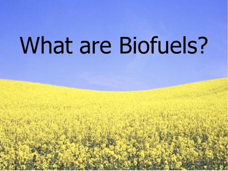 What are Biofuels?. A Biofuel is any solid, liquid or gas fuel made from organic matter. Common examples of biofuels are wood, vegetable oil, sugar cane.
