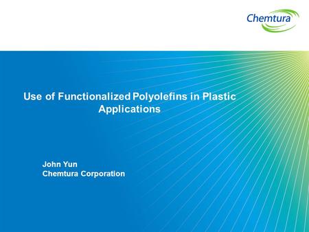 Use of Functionalized Polyolefins in Plastic Applications
