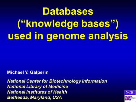 Databases (“knowledge bases”) used in genome analysis
