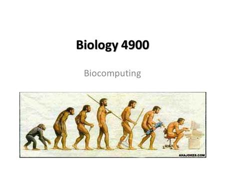 Biology 4900 Biocomputing. Chapter 2 Molecular Databases and Data Analysis.