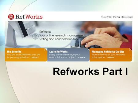 Refworks Part I. How can I access Refworks Refworks can be accessed from: – The homepage of the Jotello F Soga Library (http://www.library.up.ac.za/vet/index.htm)http://www.library.up.ac.za/vet/index.htm.