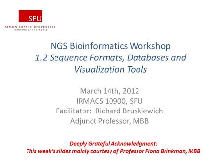 NGS Bioinformatics Workshop 1