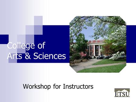 College of Arts & Sciences Workshop for Instructors.
