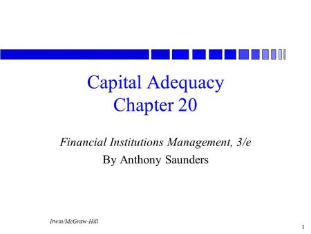 Capital Adequacy Chapter 20
