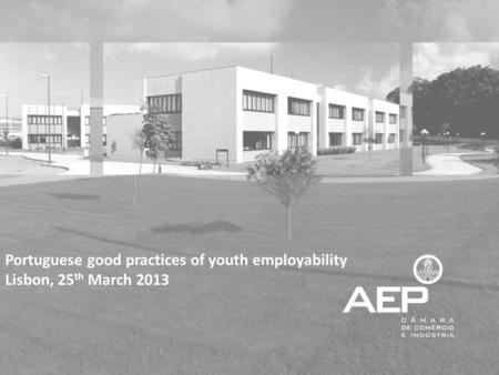 Portuguese good practices of youth employability Lisbon, 25 th March 2013.