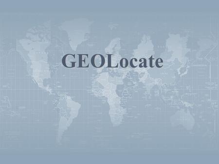 GEOLocate. GEOLocate – Automated Georeferencing Desktop application for automated georeferencing of natural history collections data Locality description.