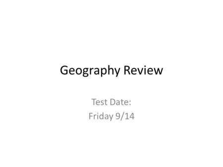 Geography Review Test Date: Friday 9/14. CARD SHARKS