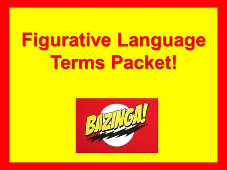 Figurative Language Terms Packet!