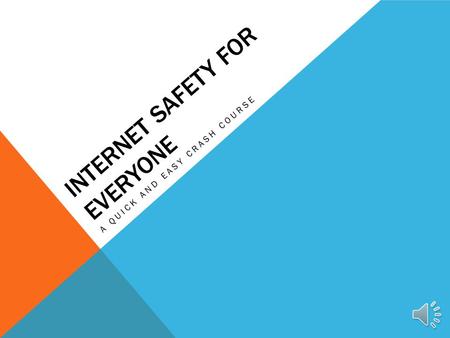 INTERNET SAFETY FOR EVERYONE A QUICK AND EASY CRASH COURSE.