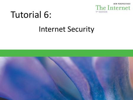 Tutorial 6: Internet Security.