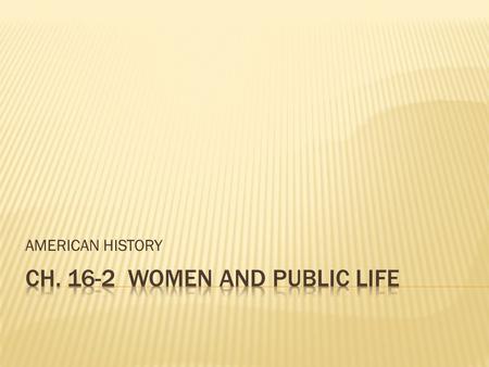 CH WOMEN AND PUBLIC LIFE
