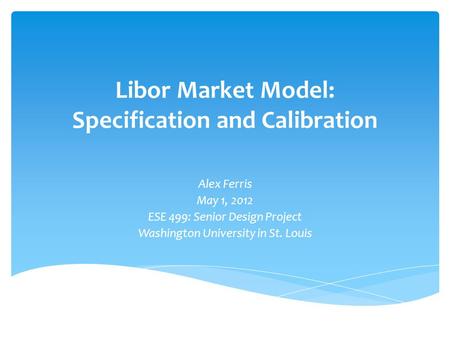 Libor Market Model: Specification and Calibration