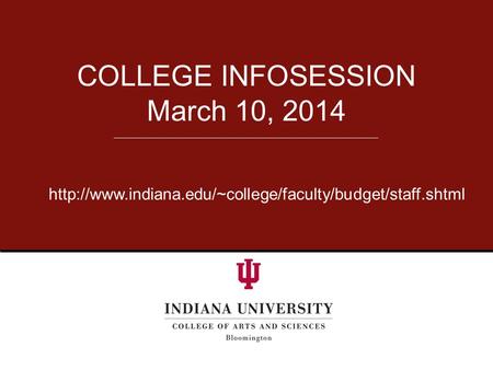 COLLEGE INFOSESSION March 10, 2014