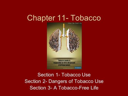 Chapter 11- Tobacco Section 1- Tobacco Use