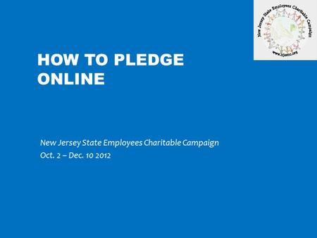 New Jersey State Employees Charitable Campaign Oct. 2 – Dec