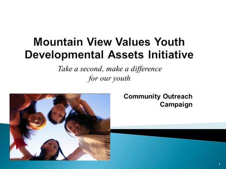 Mountain View Values Youth Developmental Assets Initiative
