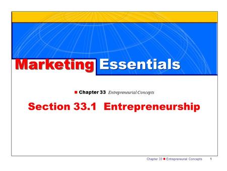 Section 33.1 Entrepreneurship
