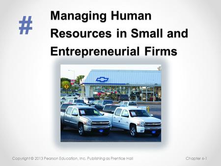 Managing Human Resources in Small and Entrepreneurial Firms