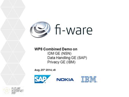WP8 Combined Demo on IDM GE (NSN) Data Handling GE (SAP) Privacy GE (IBM) Aug. 25 th 2014, v8.
