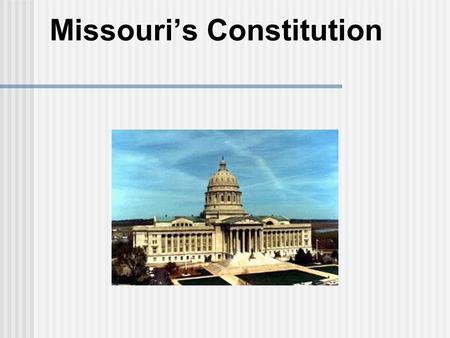 Missouri’s Constitution. ARTICLE I BILL OF RIGHTS CONSTITUTION OF THE STATE OF MISSOURI Bill of Rights In order to assert our rights, acknowledge our.