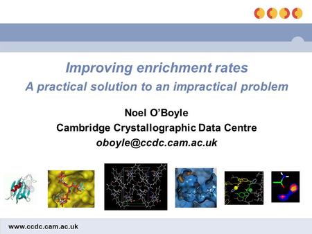 Improving enrichment rates A practical solution to an impractical problem Noel O’Boyle Cambridge Crystallographic Data Centre