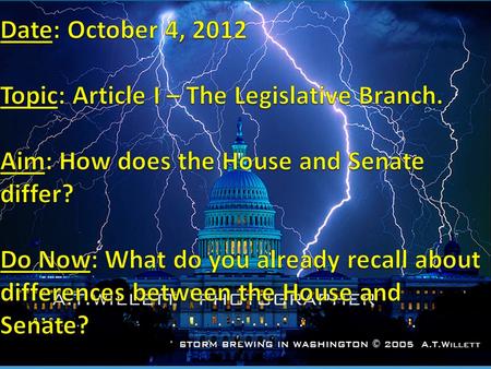 House Senate Reason(s) [Examples Below] 435 members; 2 yr terms 100 members; 6 yr terms Low turnover Moderate turnover Speaker bill referral hard to.
