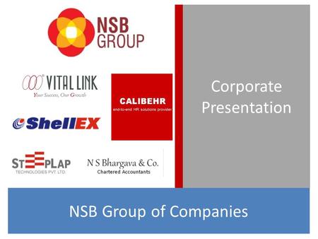 Corporate Presentation NSB Group of Companies. NSB Group has been in existence since the last 30 years. What started out as an Accounting practice with.