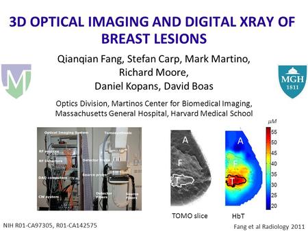 Qianqian Fang, Stefan Carp, Mark Martino, Richard Moore, Daniel Kopans, David Boas Optics Division, Martinos Center for Biomedical Imaging, Massachusetts.