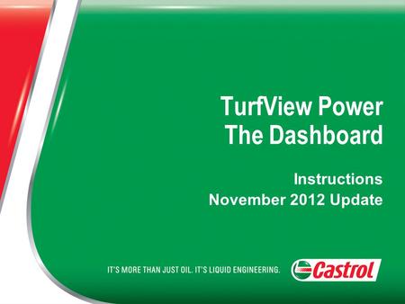 TurfView Power The Dashboard Instructions November 2012 Update.