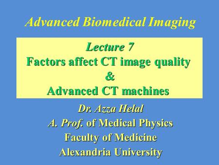 Advanced Biomedical Imaging