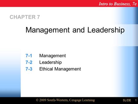 Management and Leadership