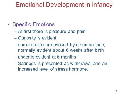 Emotional Development in Infancy