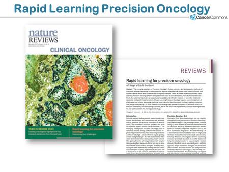 Rapid Learning Precision Oncology. Part I: Patient’s Perspective Part II: Industry Perspective Part III: Aligning Incentives.