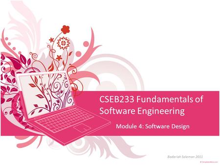 CSEB233 Fundamentals of Software Engineering