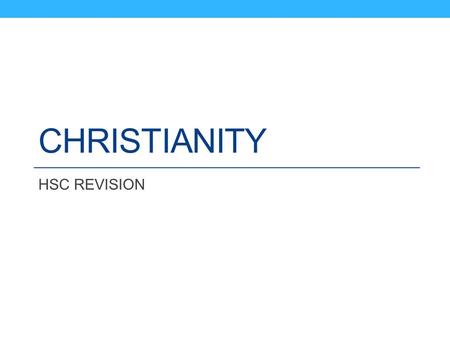 Christianity HSC REVISION.