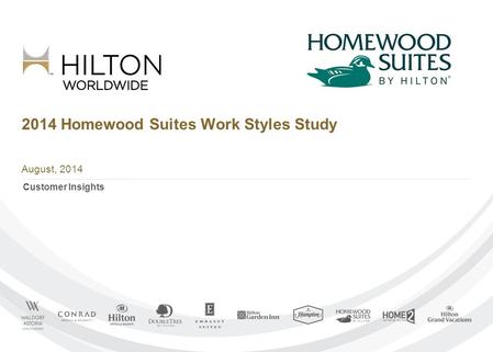 2014 Homewood Suites Work Styles Study August, 2014 Customer Insights.