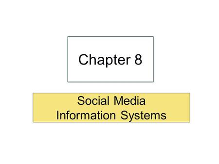 Social Media Information Systems Chapter 8. 8-2 “Nobody Is Going to See Pictures of You in Your PJs on Your Treadmill” Copyright © 2014 Pearson Education,