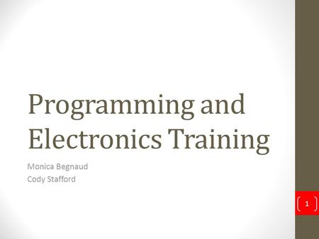 Programming and Electronics Training