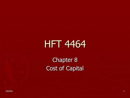 Chapter 8 Cost of Capital