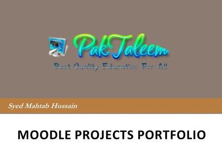 Moodle Projects portfolio