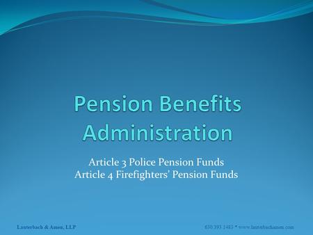 Pension Benefits Administration