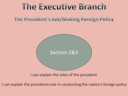 The President’s Job/Making Foreign Policy