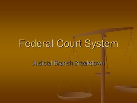 Federal Court System Judicial Branch Breakdown. Creation Created in the Constitution (Article 3) Created in the Constitution (Article 3) No national judiciary.